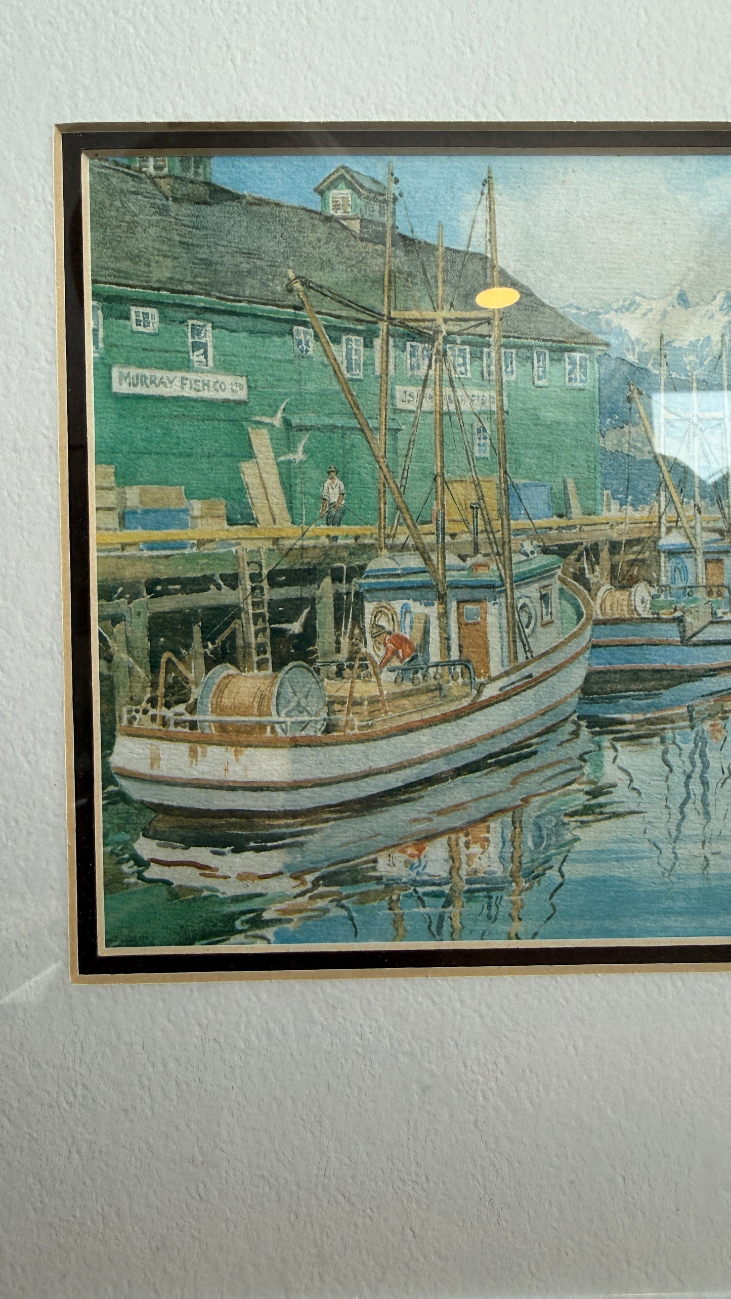 Vintage Framed Harbour Print