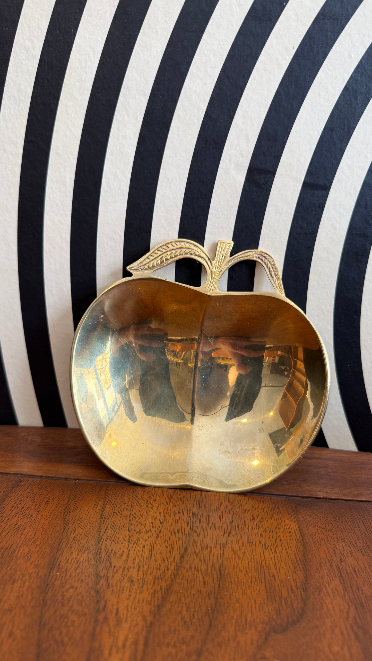 Vintage Solid Brass Apple Dish – Made in India