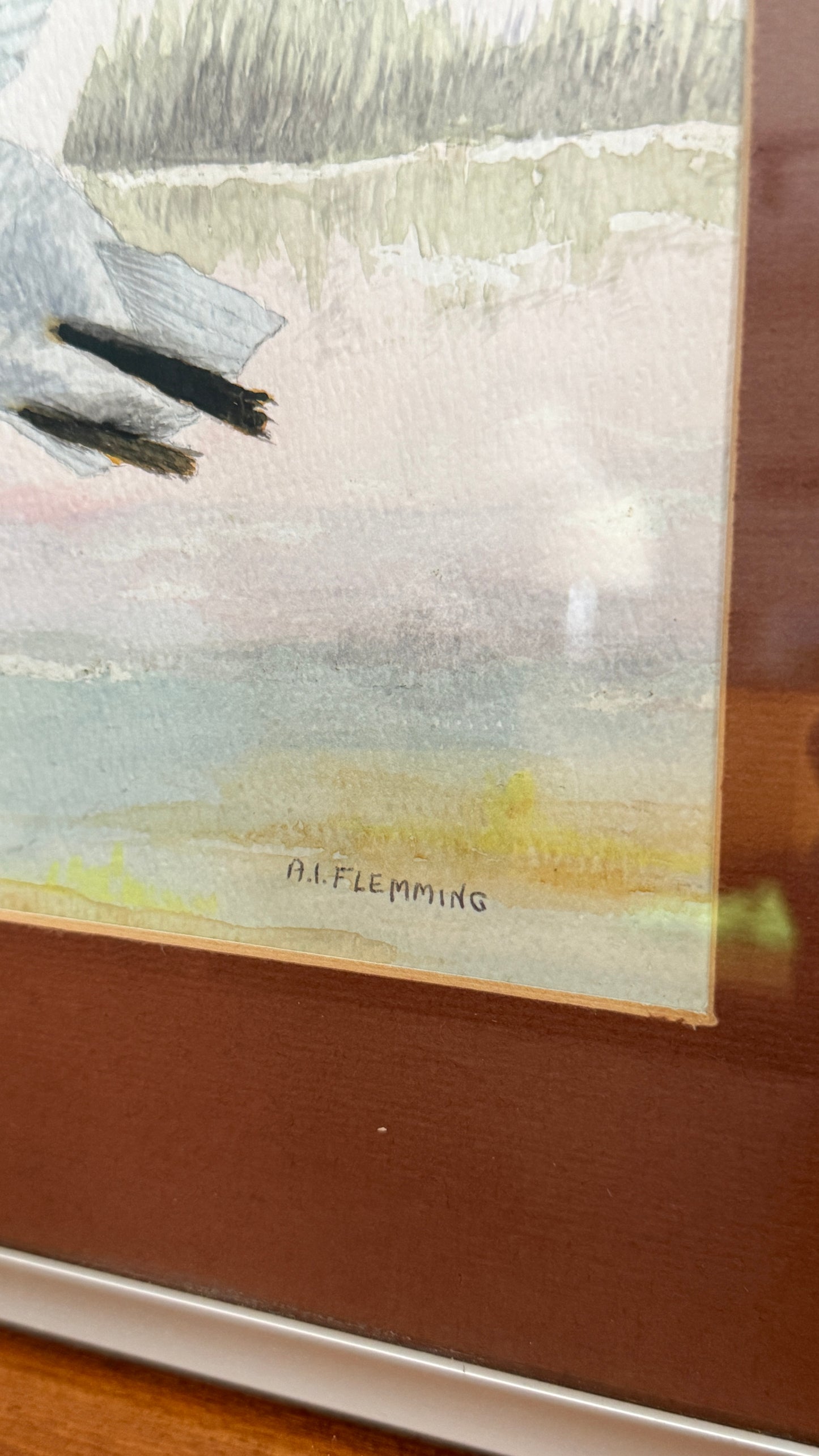 Vintage Framed Wildlife Artwork – Signed A.I. Flemming
