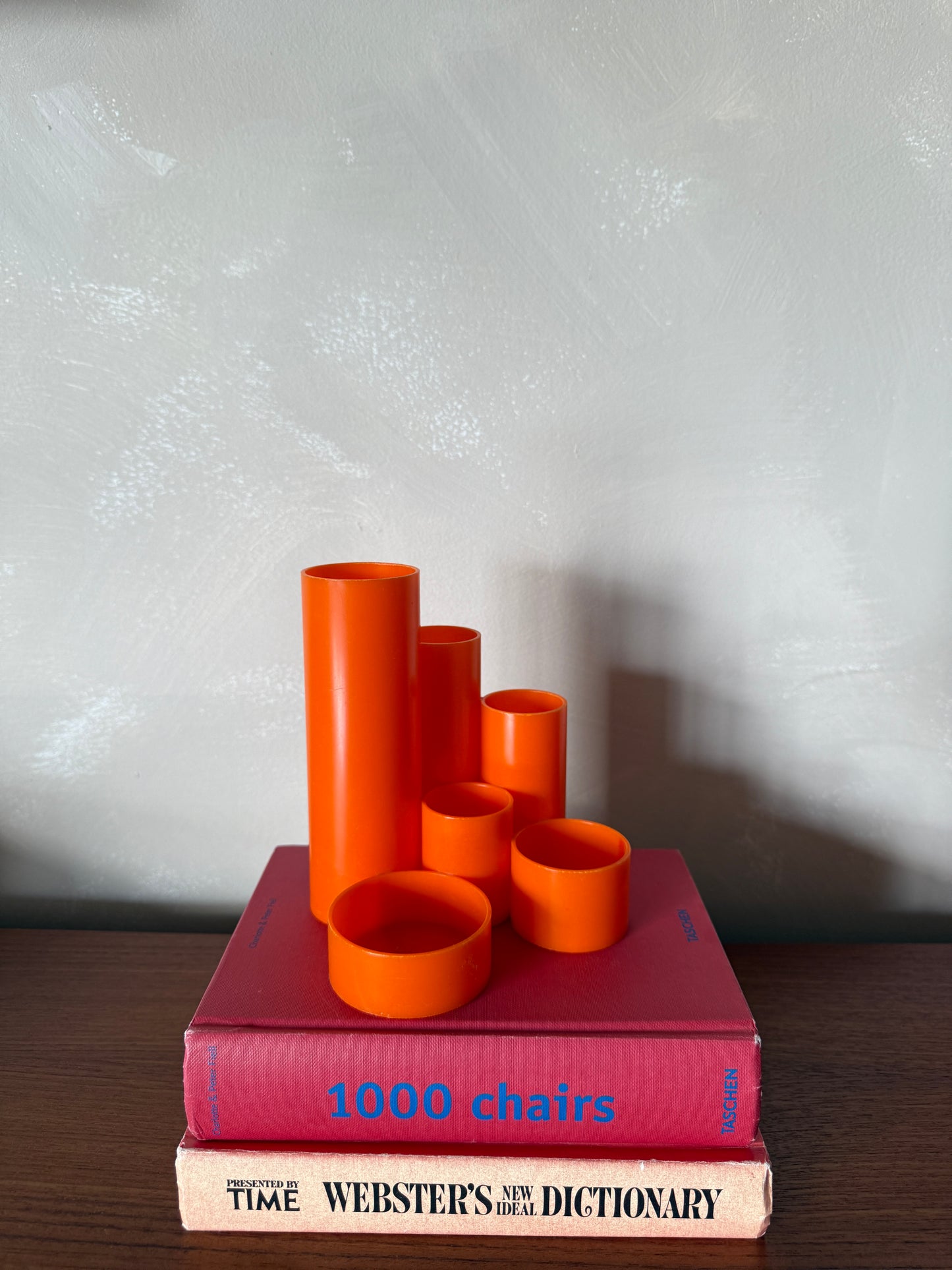 Vintage 70s Orange Plastic Pen Organizer