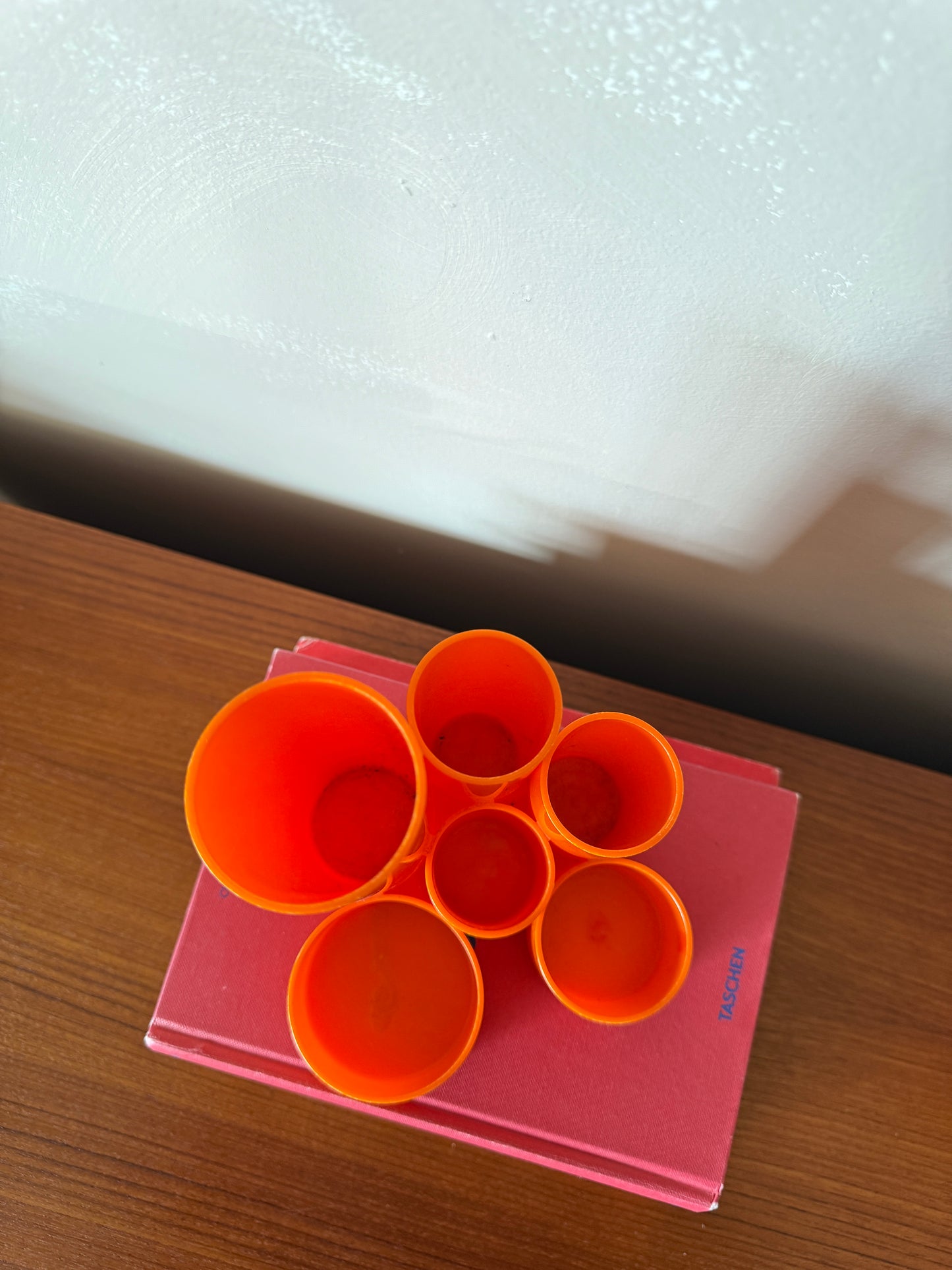 Vintage 70s Orange Plastic Pen Organizer