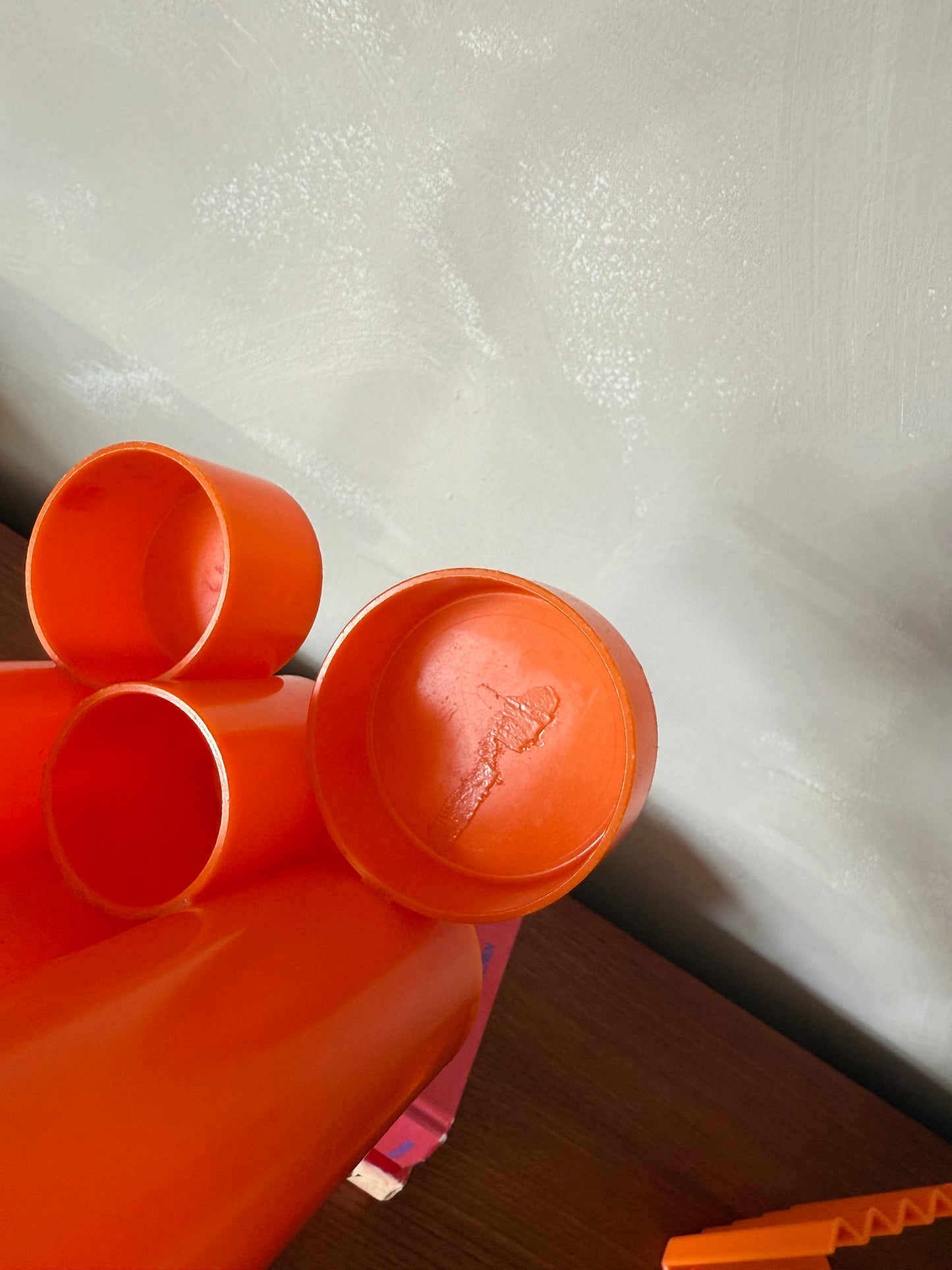 Vintage 70s Orange Plastic Pen Organizer