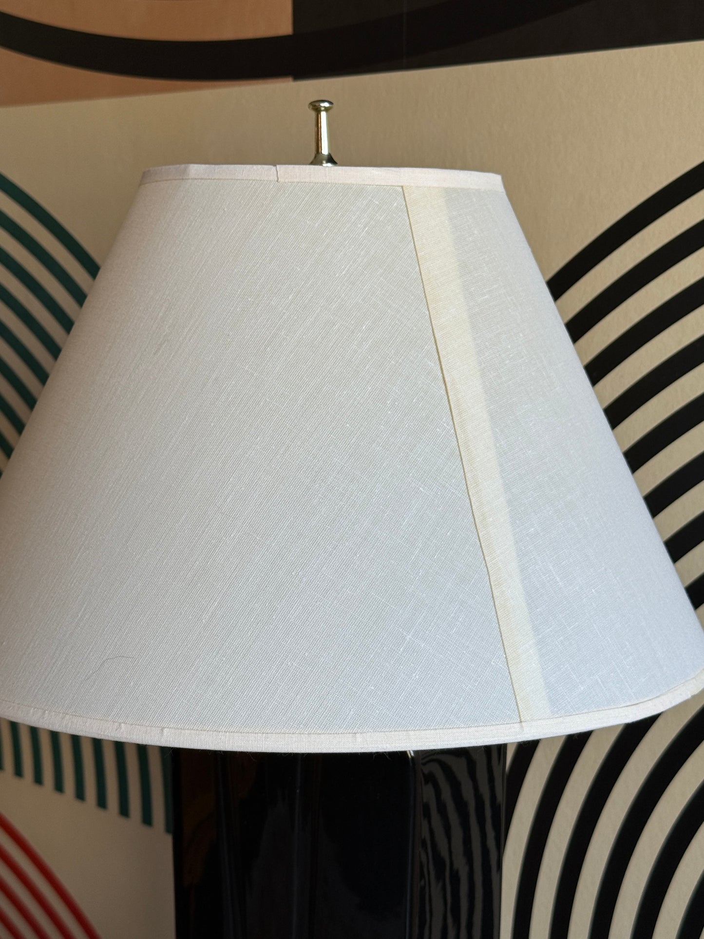 Sculptural Black Ceramic Table Lamp
