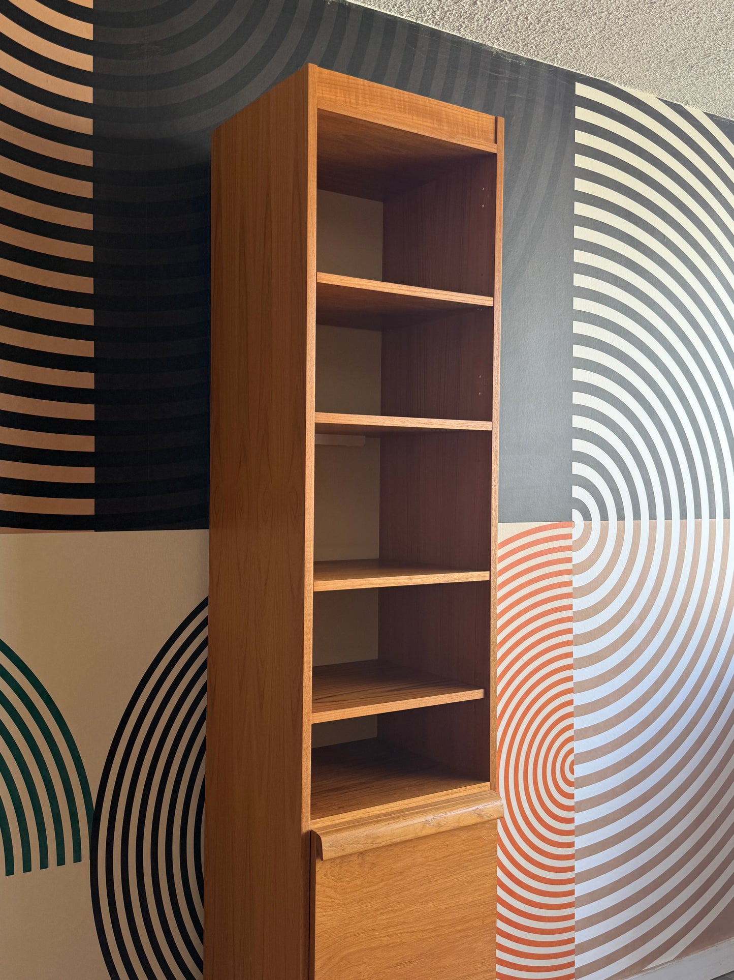 Vintage Teak Bookshelf Cabinet