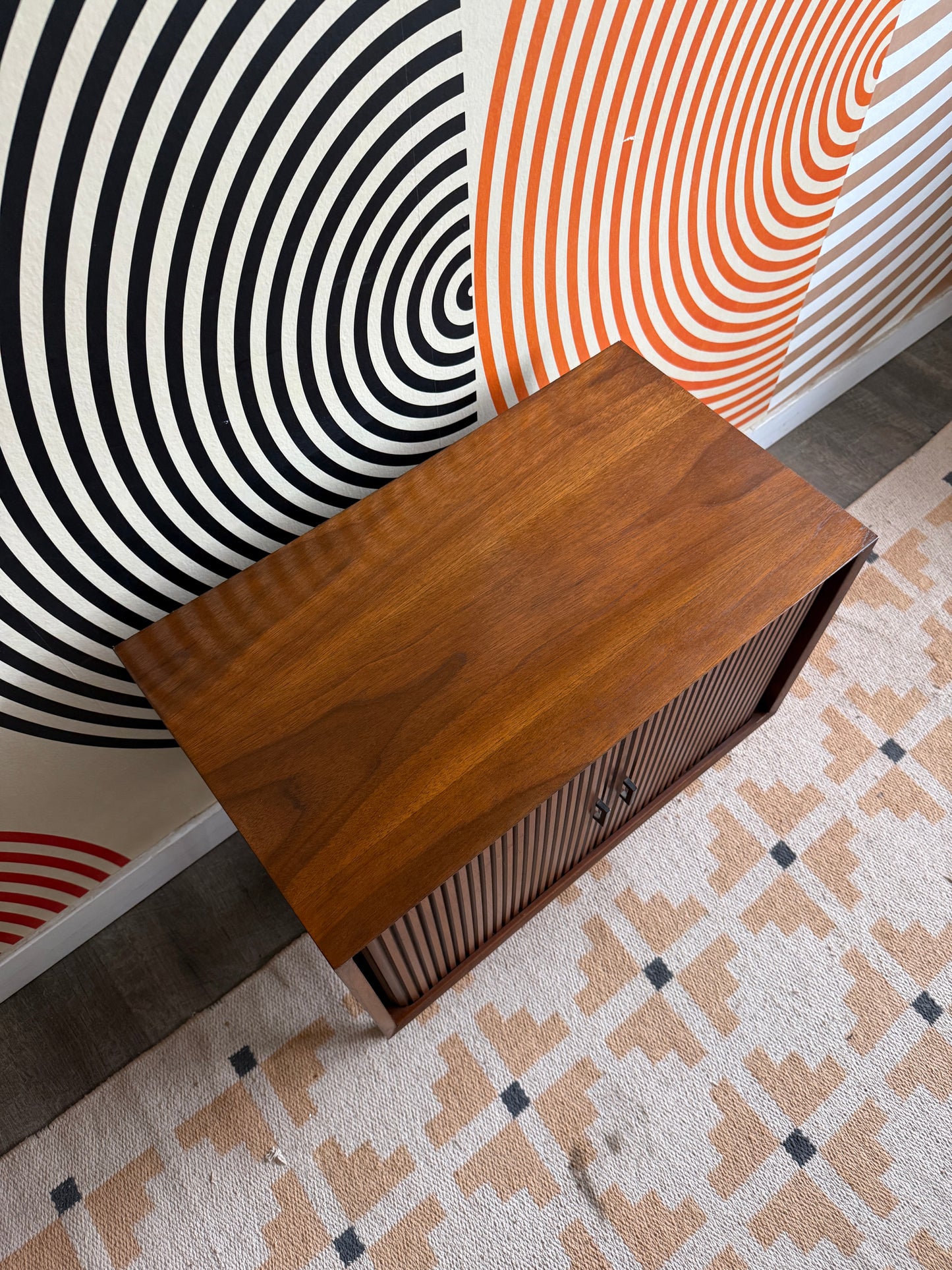Walnut Tambour Door Small Cabinet