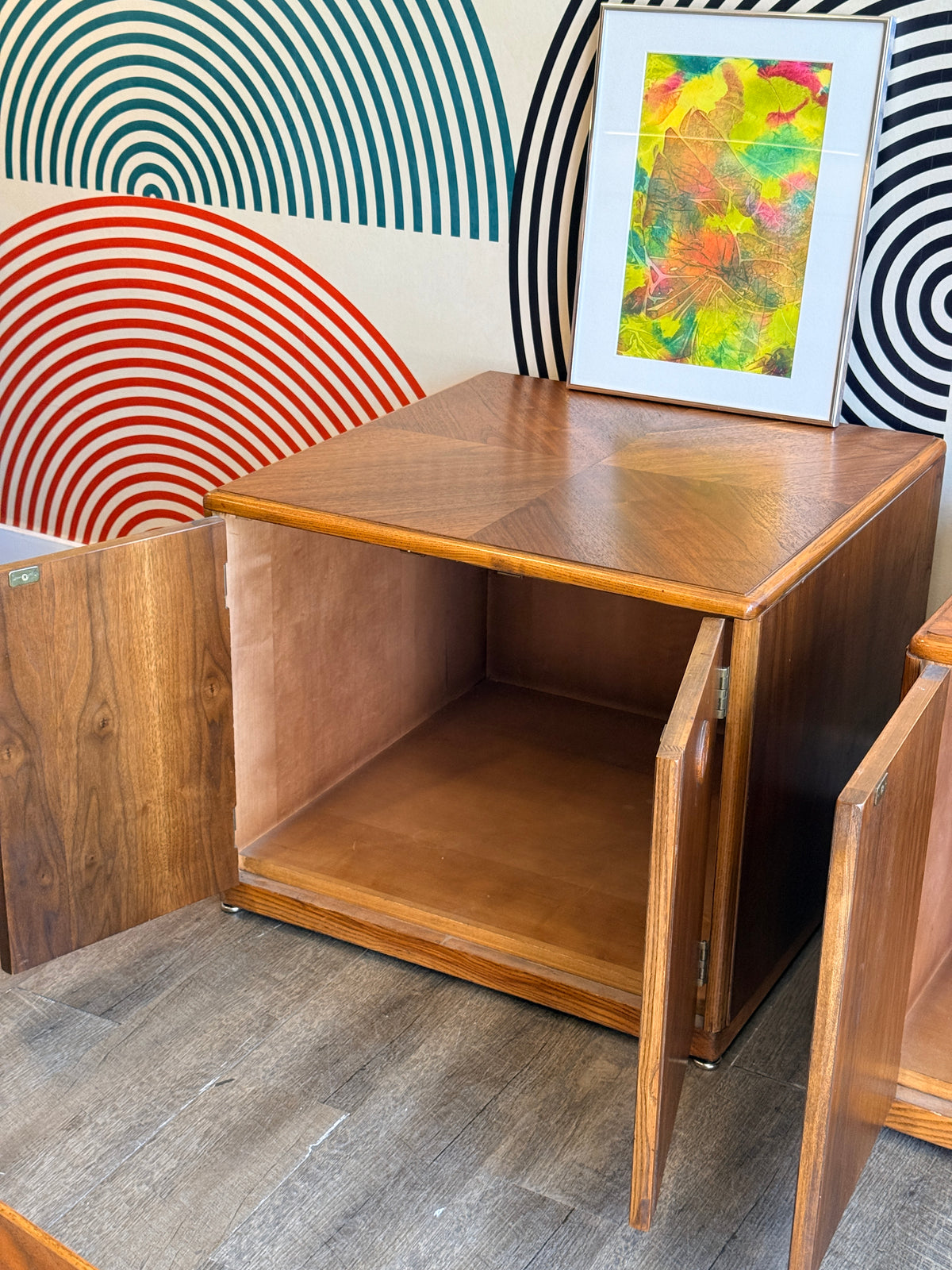 Vintage Walnut Square End Tables by Lane Furniture