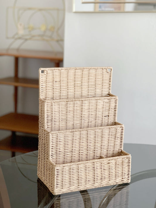 Woven Wicker Letter Holder/Organizer