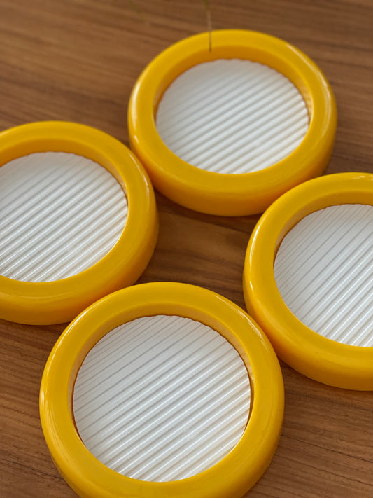 Set of 4 Vintage Plastic Coasters by Drulane