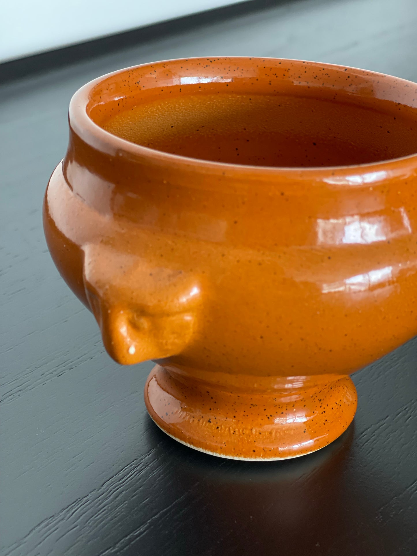 Pair of Ceramic Animal Faces French Onion Soup Bowls/Vase