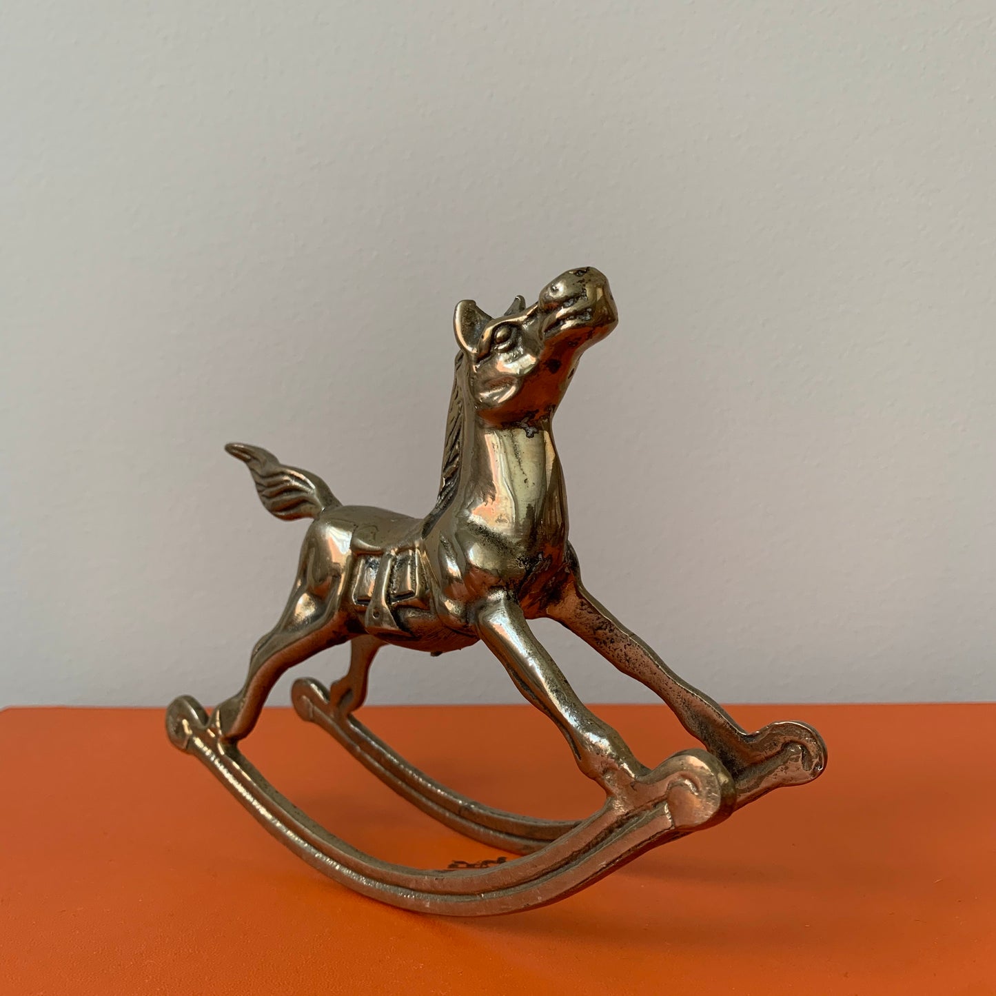 Vintage Brass Rocking Horse