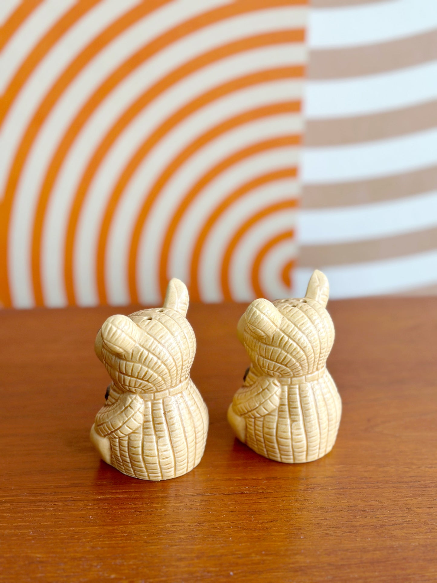 Vintage Ceramic Bears Salt and Pepper Shakers