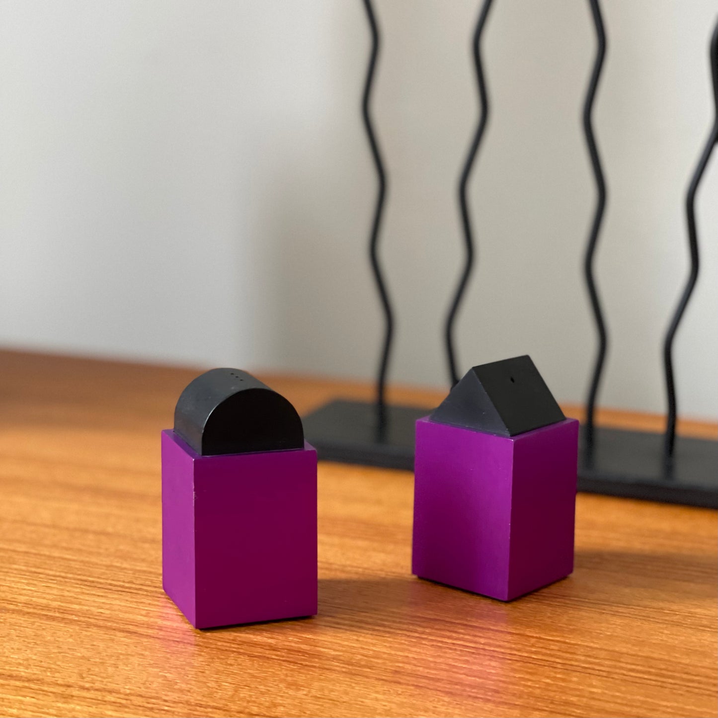 Post Modern Purple Salt & Pepper Shakers by David Tisdale for Elika
