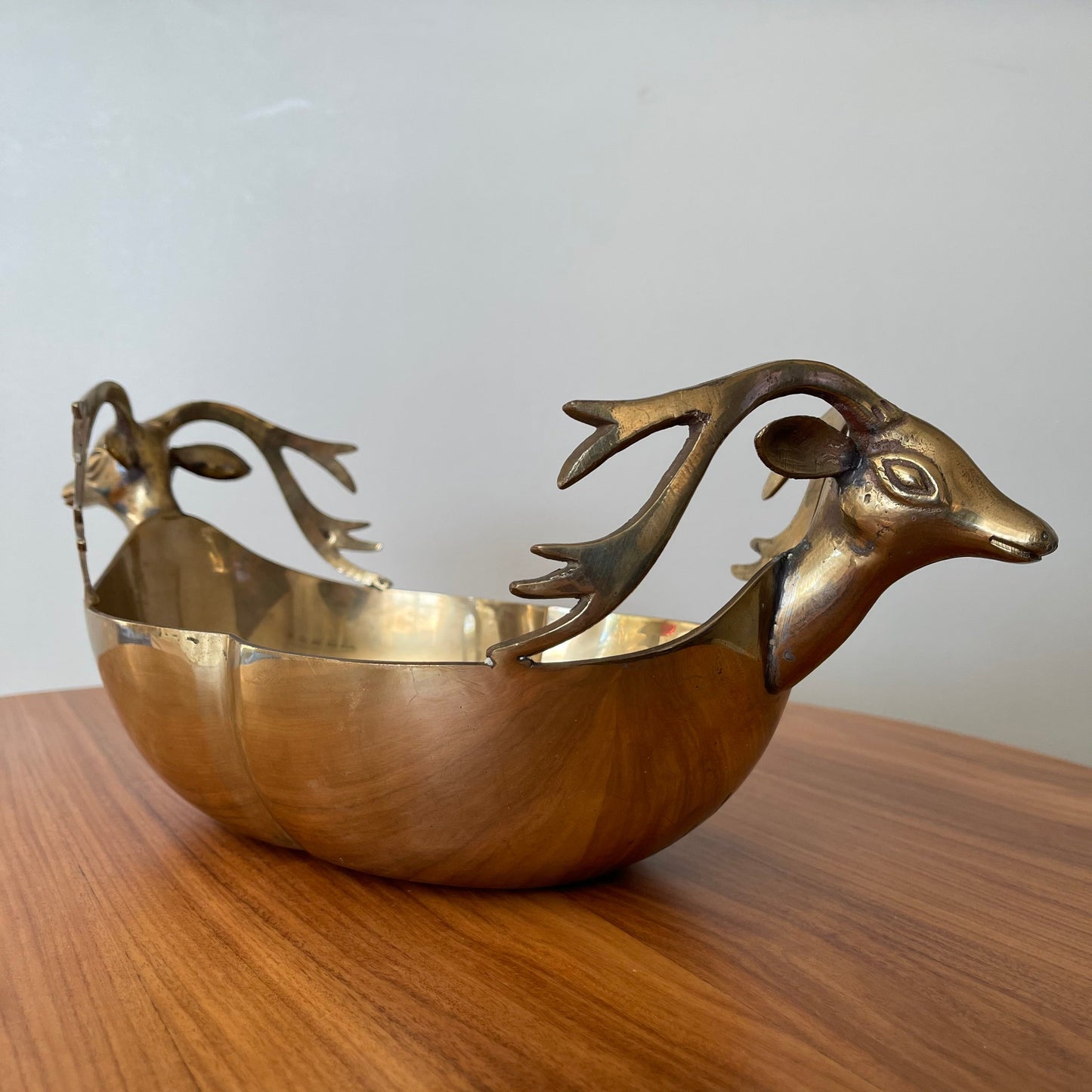 Solid Brass Stag Head Bowl