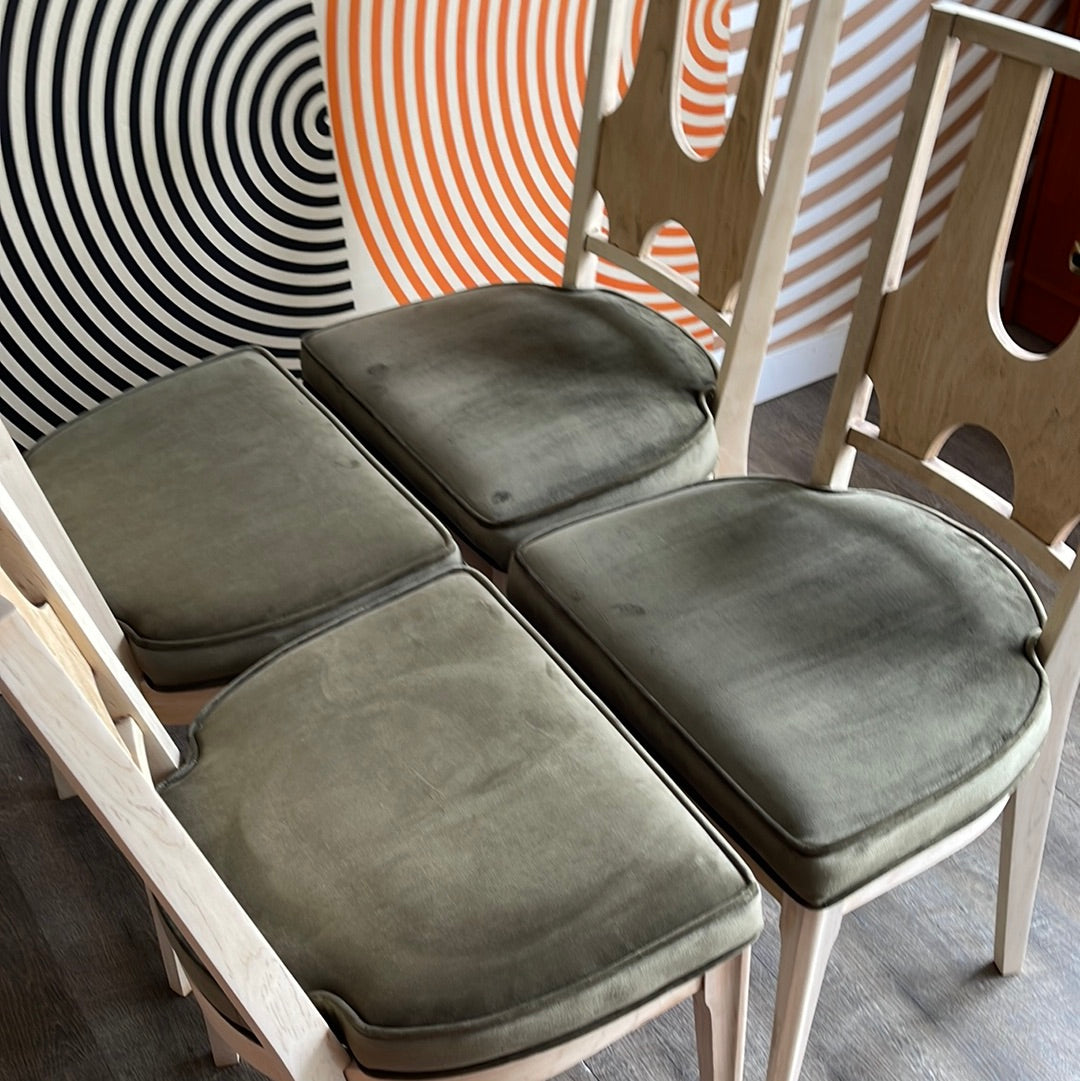 Set of 4 Vintage Blonde Dining Chairs