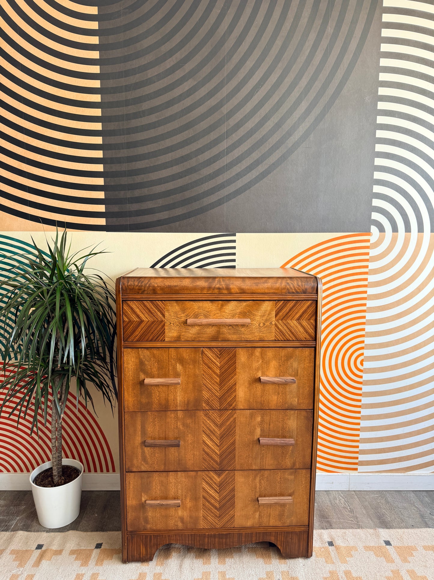 Vintage Art Deco Waterfall Dresser