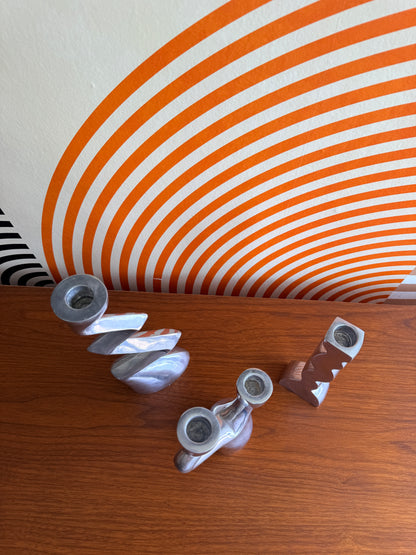 Matthew Hilton 1980s Candle Holder Trio