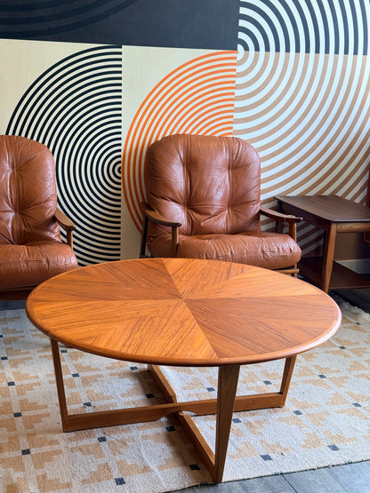 Vintage Teak Starburst Coffee Table