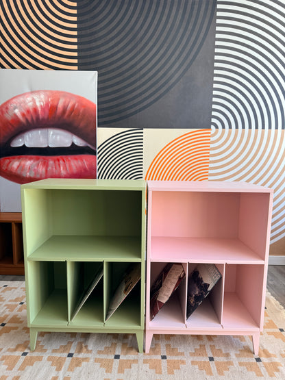 Custom Pink and Green Record Cabinet