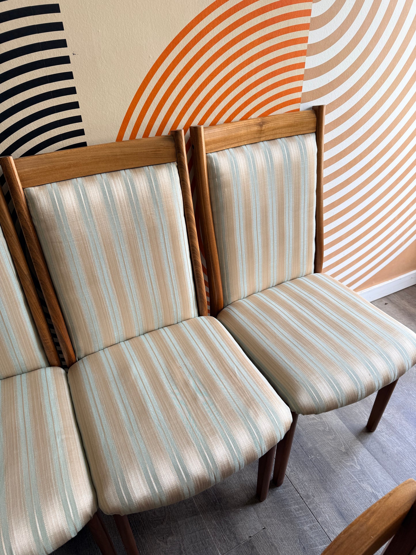 Set of 6 Afromasia Teak Highback Chairs