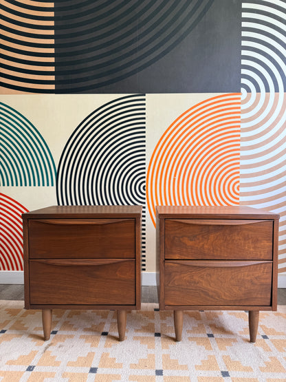 Pair of Walnut Nightstands