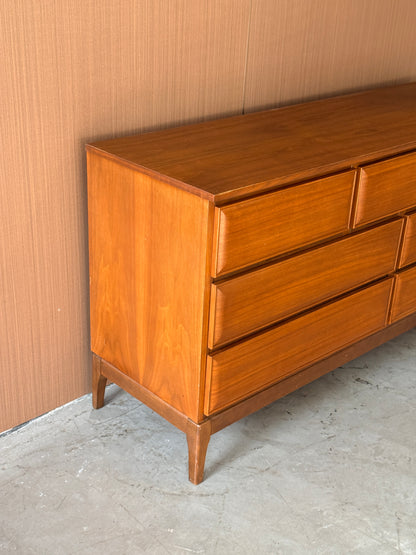 Vintage 7 Drawer Walnut Dresser by HPL