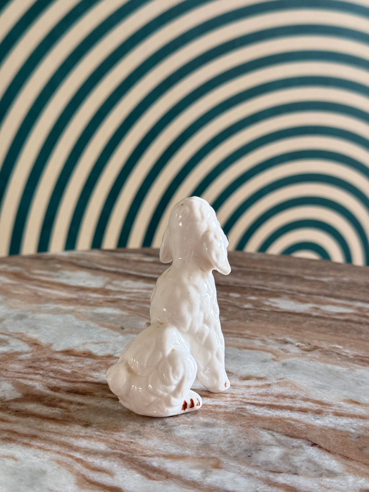 Vintage Bone China Poodle Figurine 3"