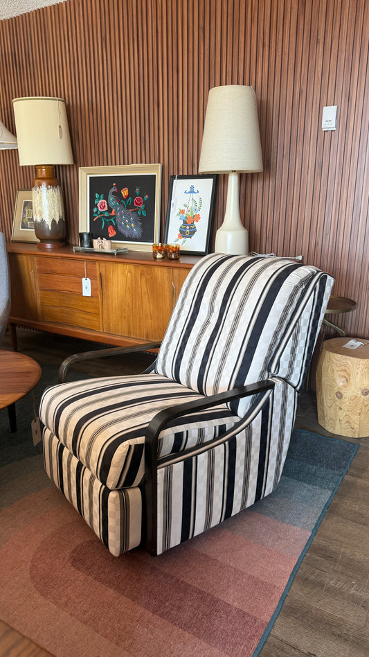 Vintage Striped Recliner Lounge Chair