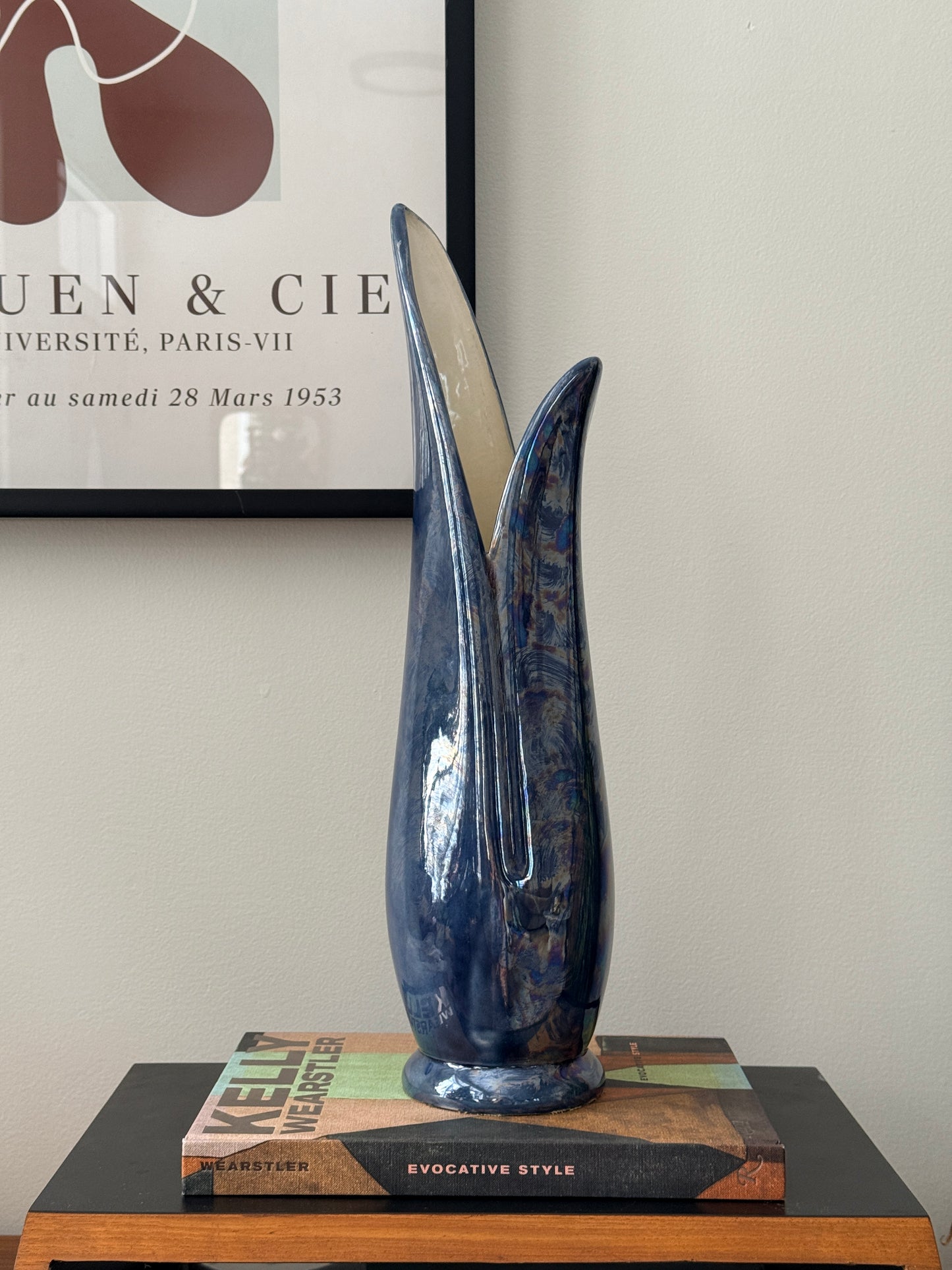 Tall Vintage Iridescent Vase