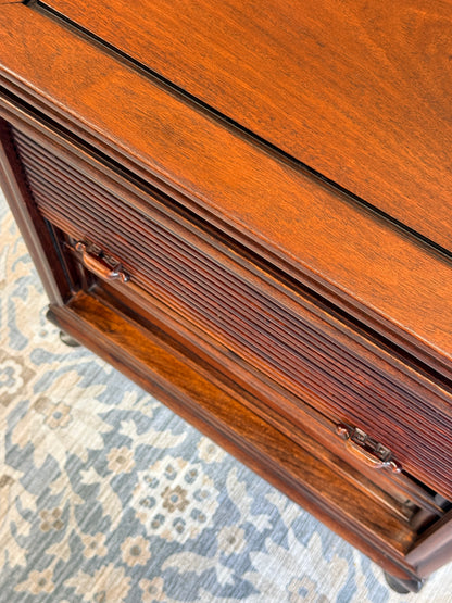 Vintage Wood Tambour Door Cabinet