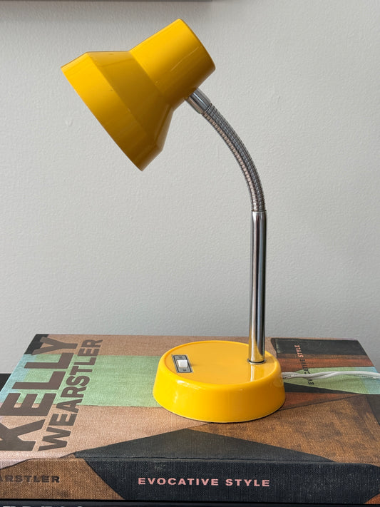 Small Vintage Yellow Gooseneck Desk Lamp