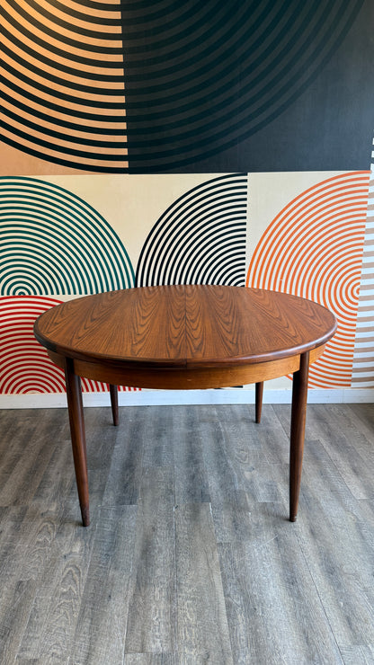 Vintage G-Plan Teak Round Butterfly Leaf Dining Table