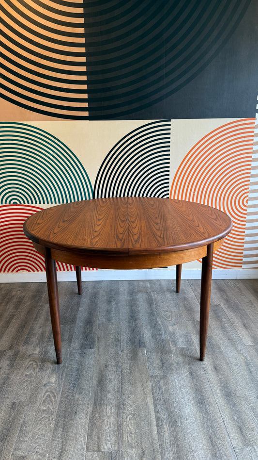 Vintage G-Plan Teak Round Butterfly Leaf Dining Table