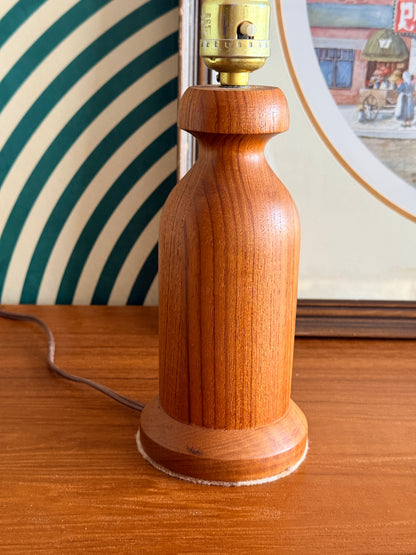 Vintage Solid Teak Table Lamp