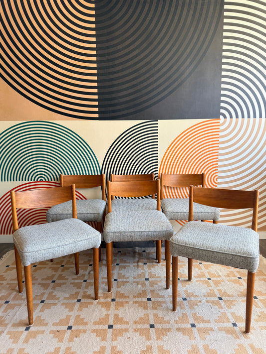 Set of 6 Vintage Teak Dining Chairs by  Poul Volther for Frem Rojle
