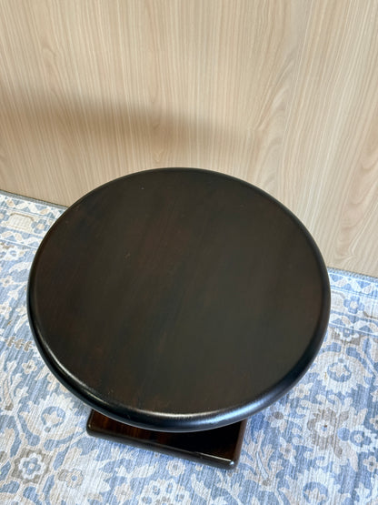 Vintage Round Wooden Side Table