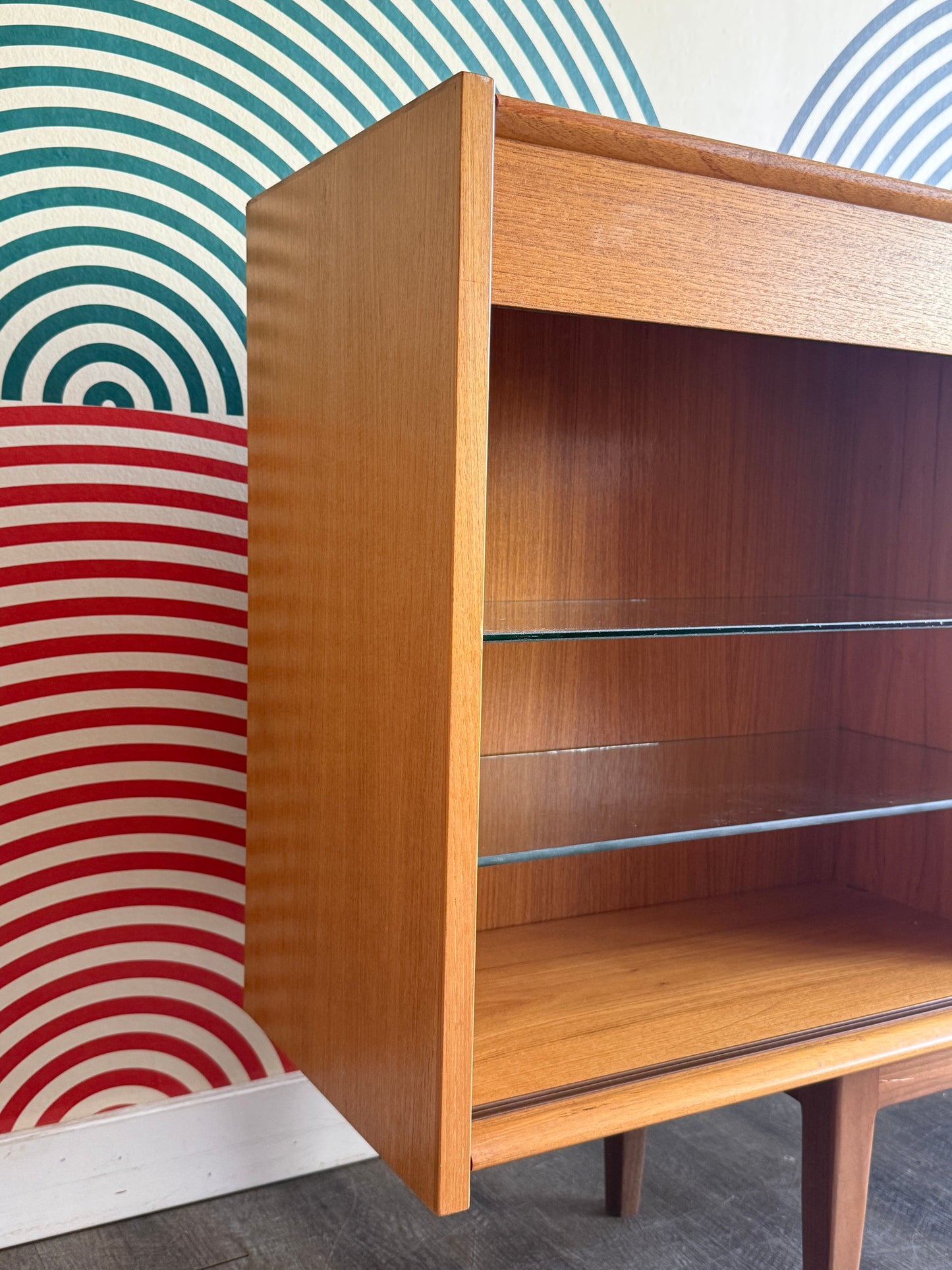 Vintage Teak Media Console / Bookcase