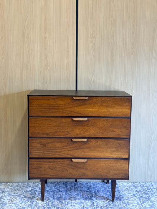 Vintage Walnut Tallboy Dresser