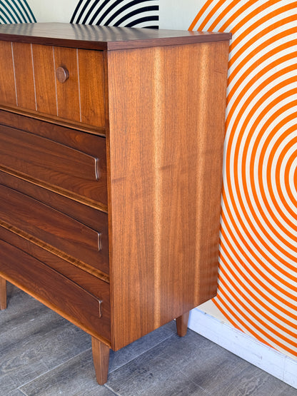 Vintage Walnut 9 Drawer & Tallboy Set