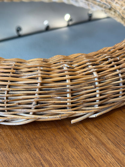 Vintage Round Wicker Mirror
