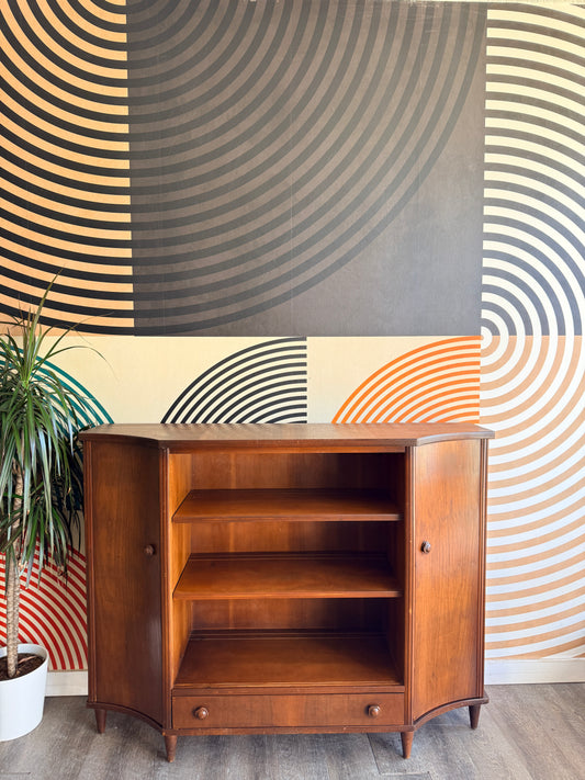 Vintage Walnut Curio Cabinet