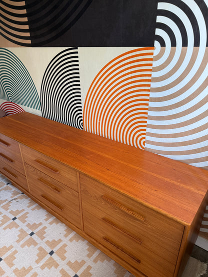 Teak 9-Drawer Dresser