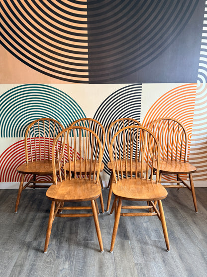 Set of 6 Spindle Back Dining Chairs, Slovenia