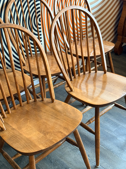 Set of 6 Spindle Back Dining Chairs, Slovenia