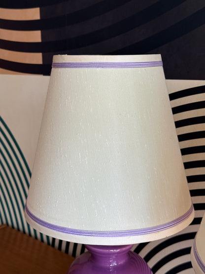 Pair of Vintage 1950s-1960s Lilac Ceramic Table Lamps