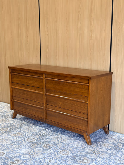 Vintage Walnut Six Drawer Dresser