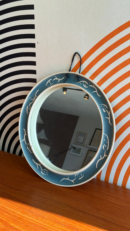 Vintage Hand-Painted Ceramic Mirror