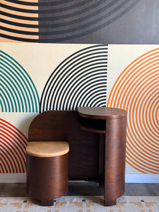 Vintage Art Deco Vanity Table and Chair/ Telephone Bench