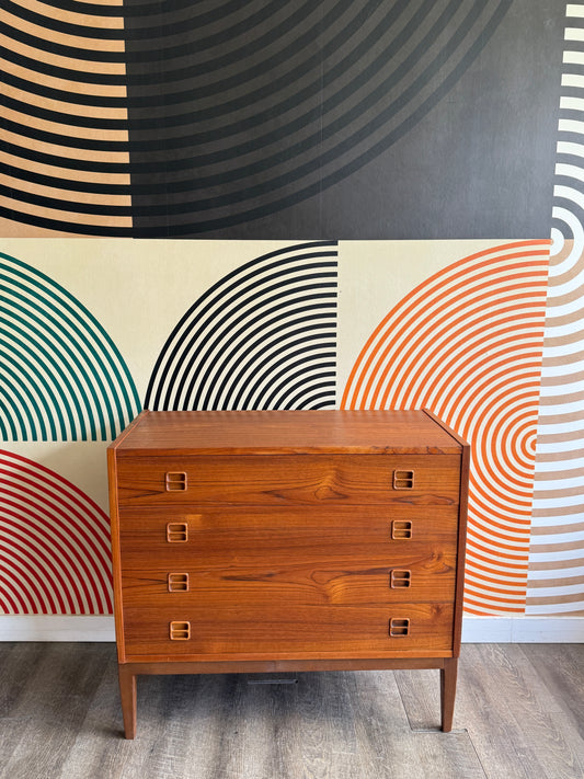 Vintage Teak Chest of Drawers on Custom Base
