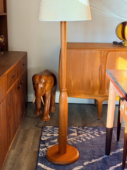 Vintage 1960s Solid Teak Floor Lamp
