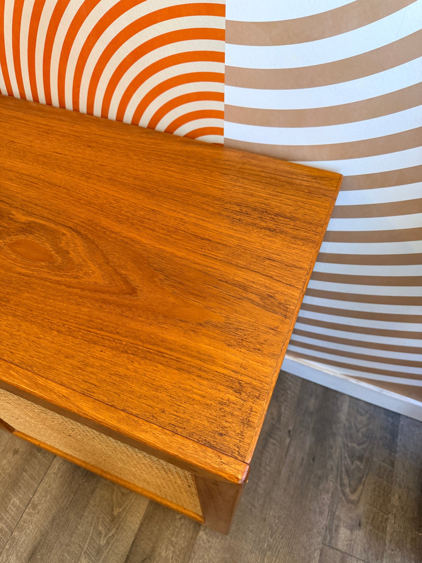 Danish Teak and Cane Credenza by Dyrlund